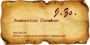 Joanovics Zsombor névjegykártya